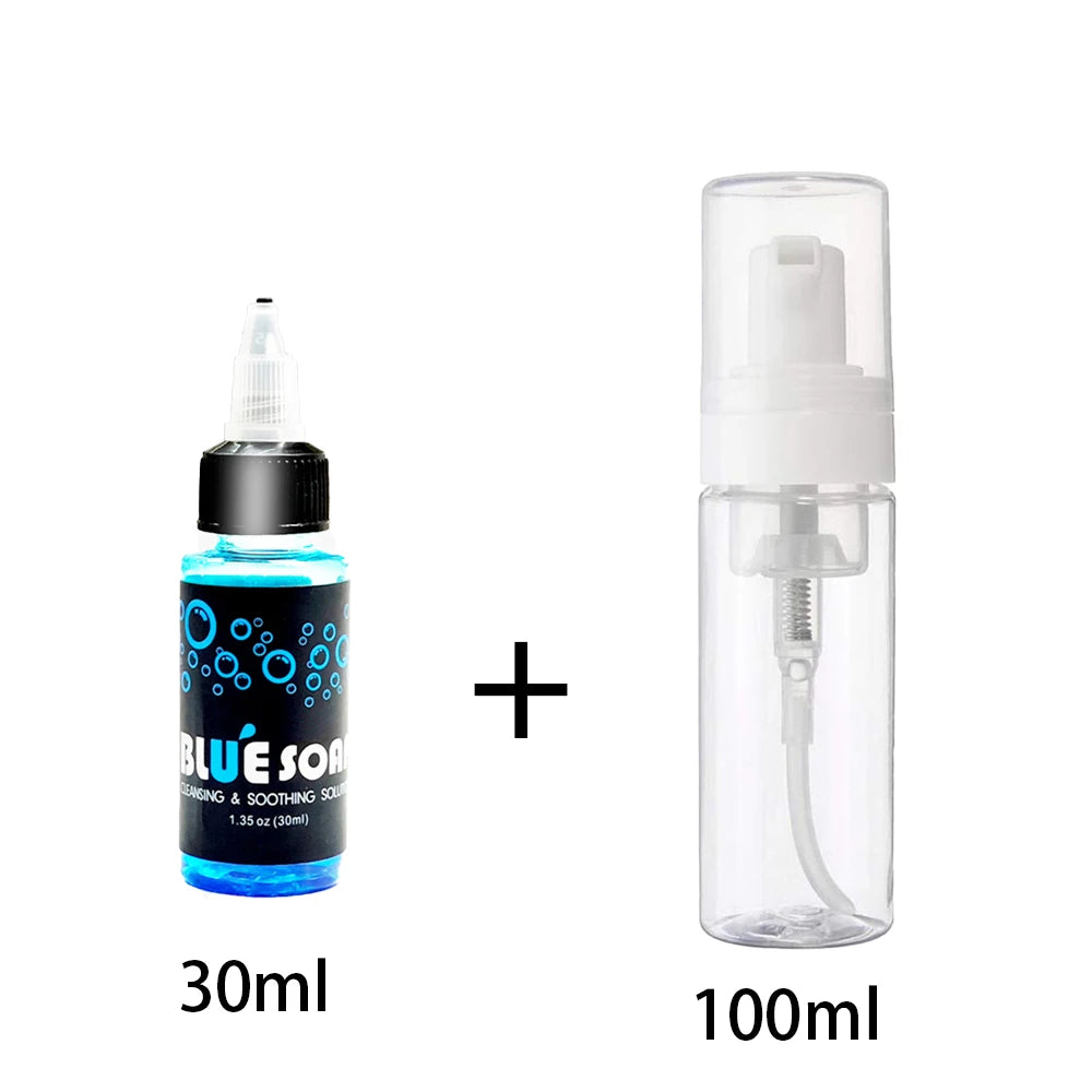 KVM Tattoo Blue Soap with Foaming Bottle Tattoo Kit Soothing Solution Avoiding Skin Irritation Cleaning Tool Tattoo Supplies