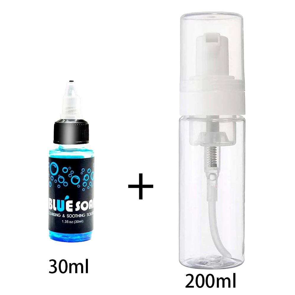 KVM Tattoo Blue Soap with Foaming Bottle Tattoo Kit Soothing Solution Avoiding Skin Irritation Cleaning Tool Tattoo Supplies