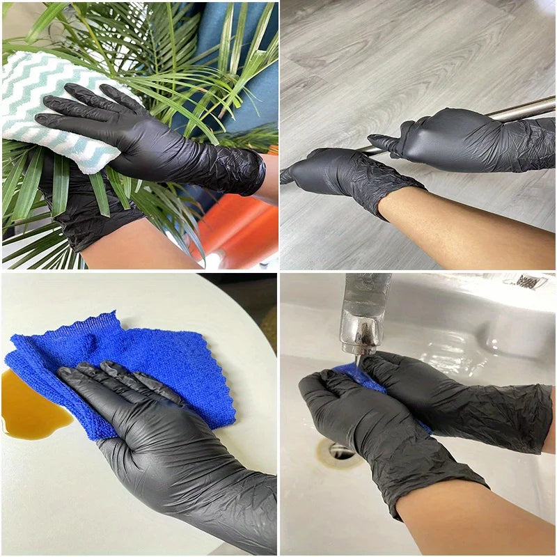 Black Nitrile Disposable Gloves — Tattoo Artist Grade (20/50/100pcs)