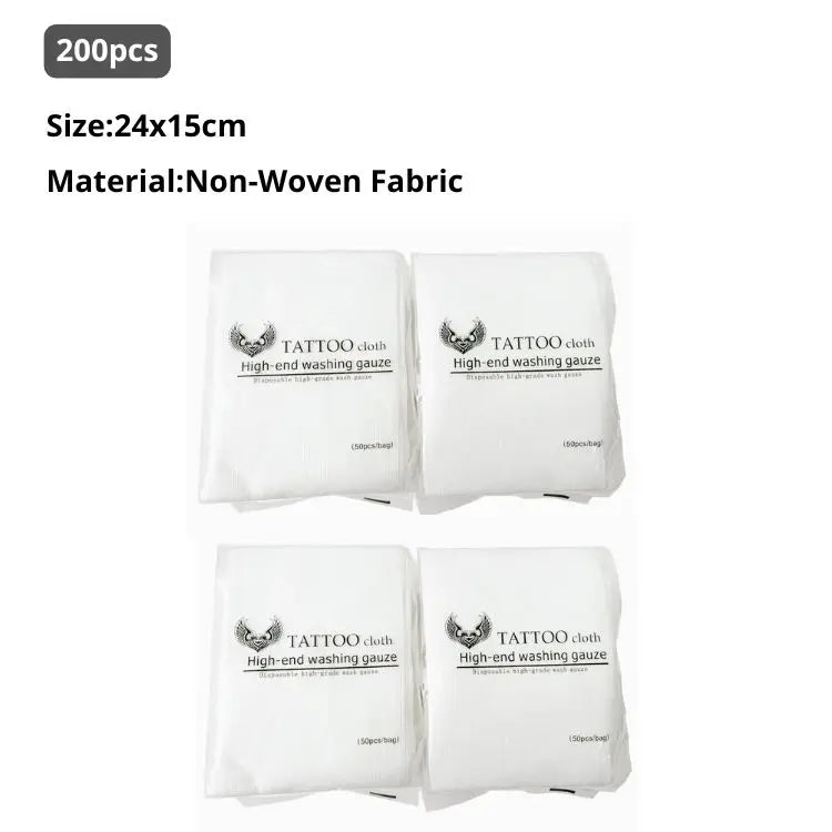 Disposable Tattoo Cleaning Wipes — Non-Woven Gauze Cloth (50/100/200/300pcs)