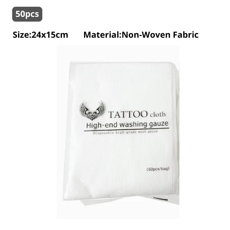 Disposable Tattoo Cleaning Wipes — Non-Woven Gauze Cloth (50/100/200/300pcs)