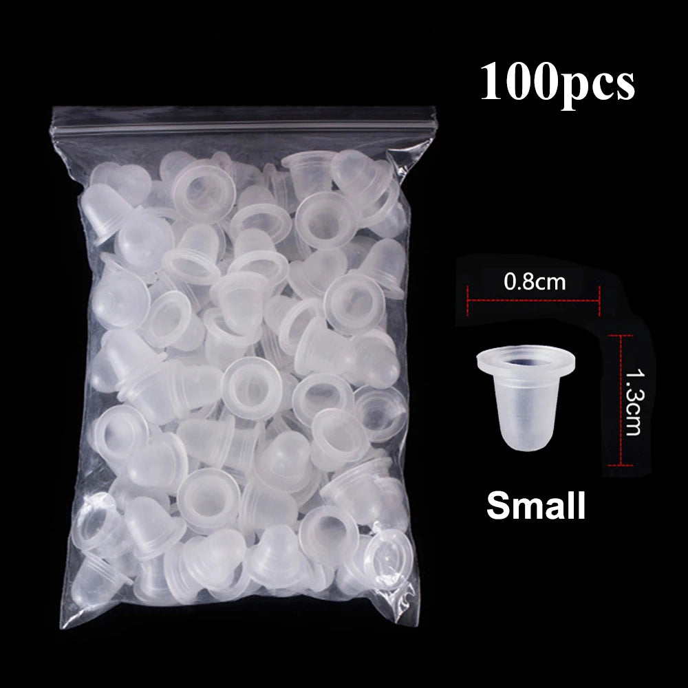 EMALLA Silicone Tattoo Ink Cups — Disposable Pigment Holder (100/500/1000pcs)