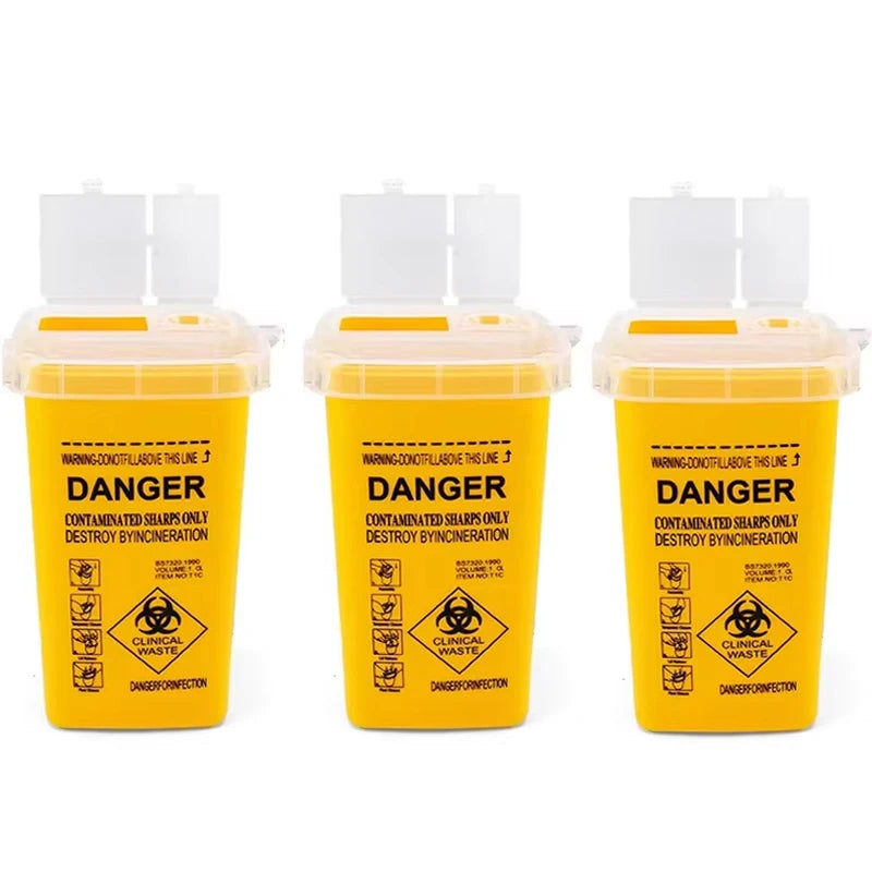 Disposable Sharps Container – 1L Tattoo Needle Waste Box | 1 or 3pcs