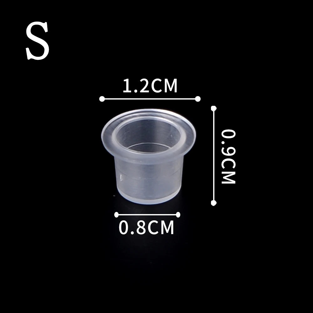 POSEIDON Tattoo Ink Cups 1000pcs — Disposable Clear Plastic Pigment Holder (S/M/L)