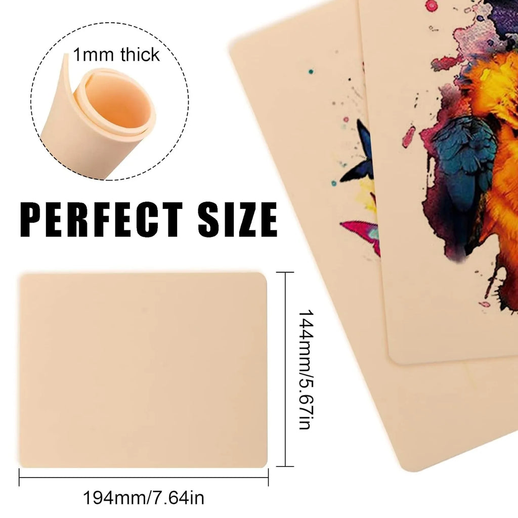 Tattoo Practice Skin – Double Sided Synthetic Leather | 3, 5 and 10 pcs