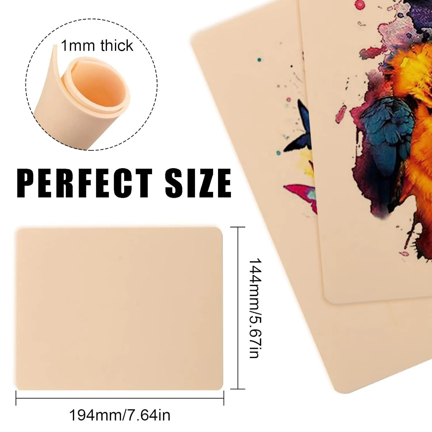 Tattoo Practice Skin – Double Sided Synthetic Leather | 3, 5 and 10 pcs