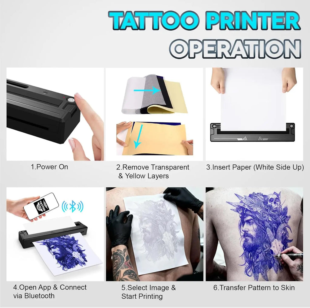 NEKING Portable Bluetooth Tattoo Stencil Printer A4 — For Artists & Beginners