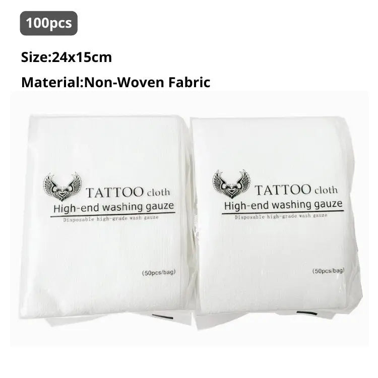 Disposable Tattoo Cleaning Wipes — Non-Woven Gauze Cloth (50/100/200/300pcs)