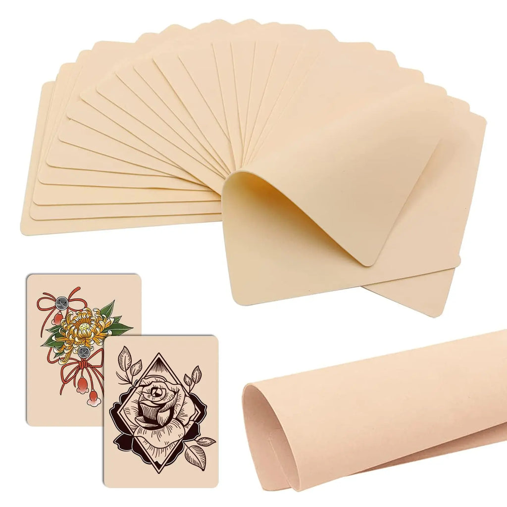 Tattoo Practice Skin – Double Sided Synthetic Leather | 3, 5 and 10 pcs