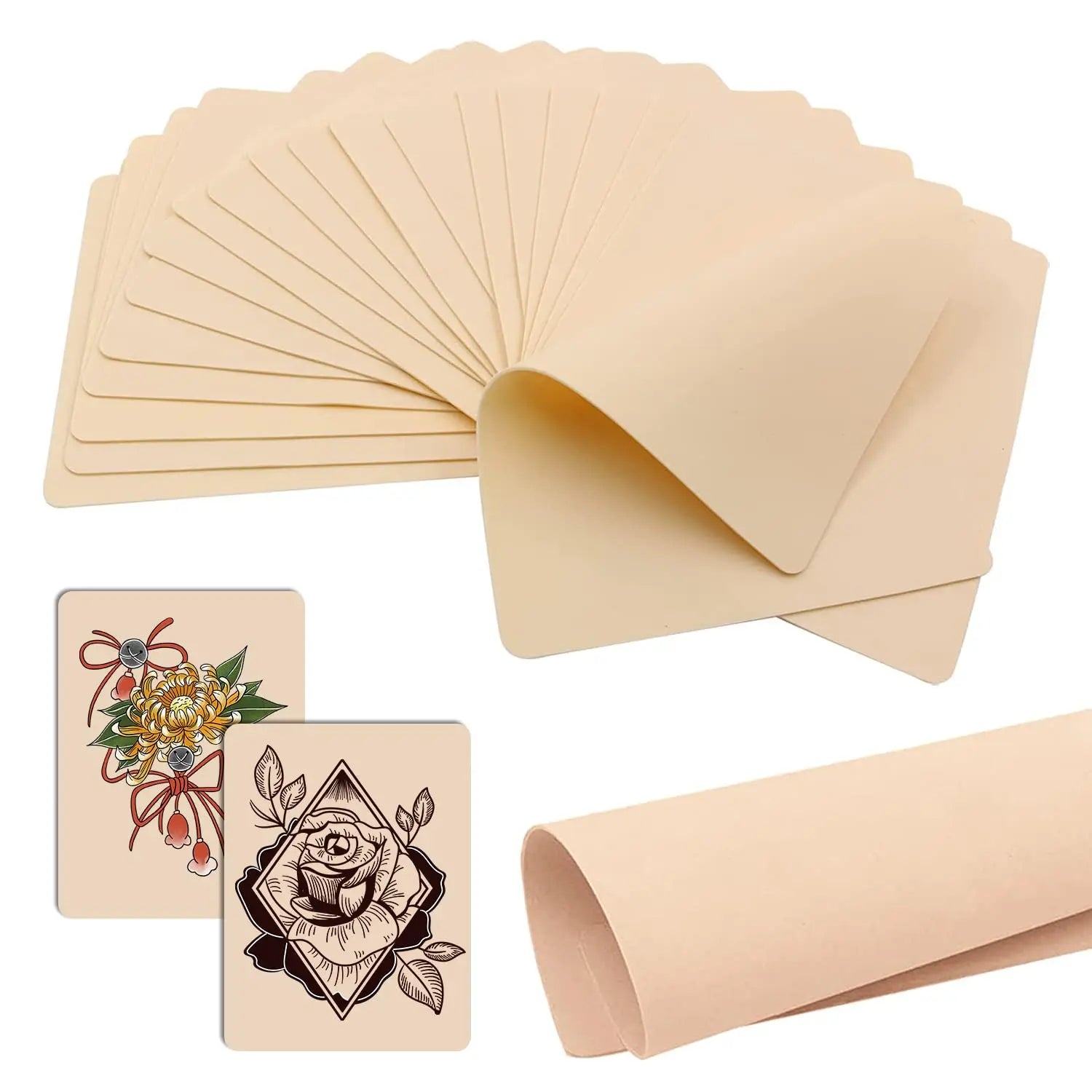 Tattoo Practice Skin – Double Sided Synthetic Leather | 3, 5 and 10 pcs