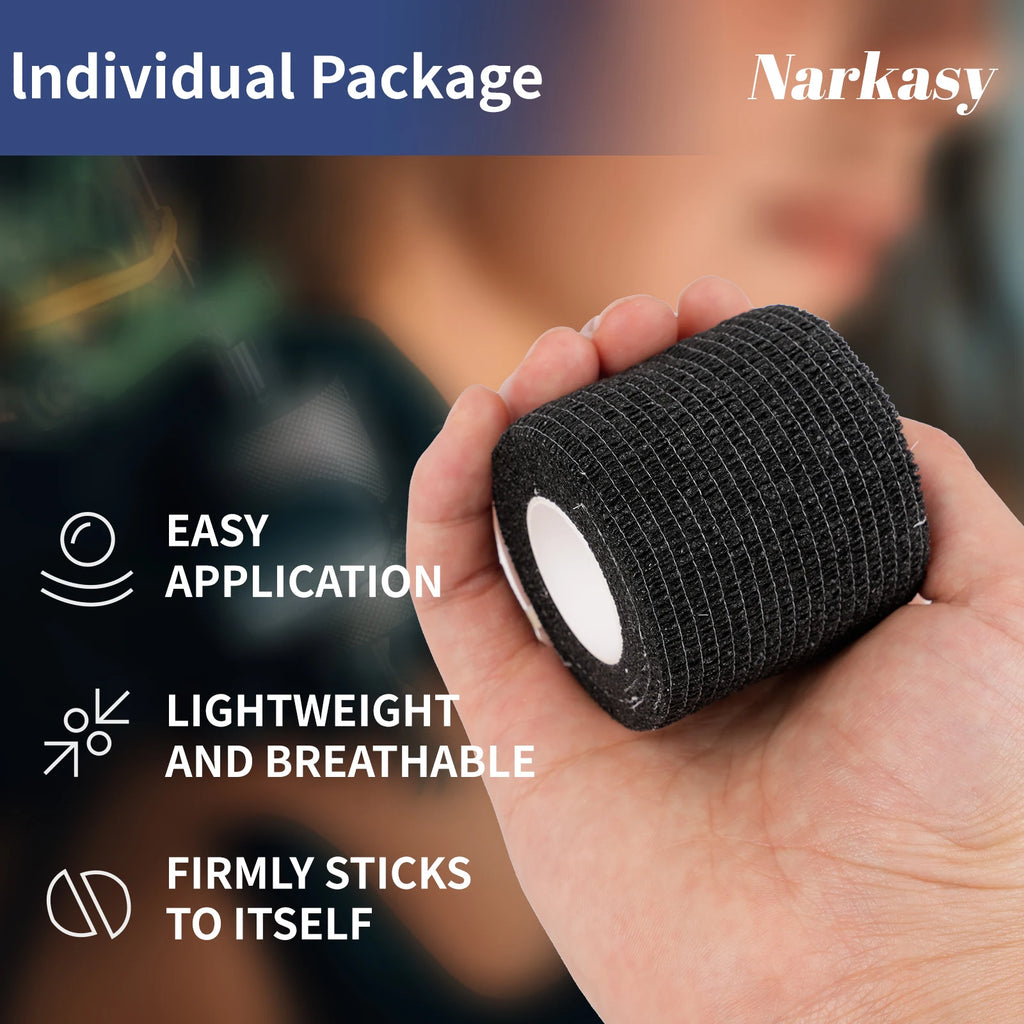 Disposable Tattoo Grip Cover Wrap — Self-Adhesive Bandage Tape (3/6/12/24/48pcs)