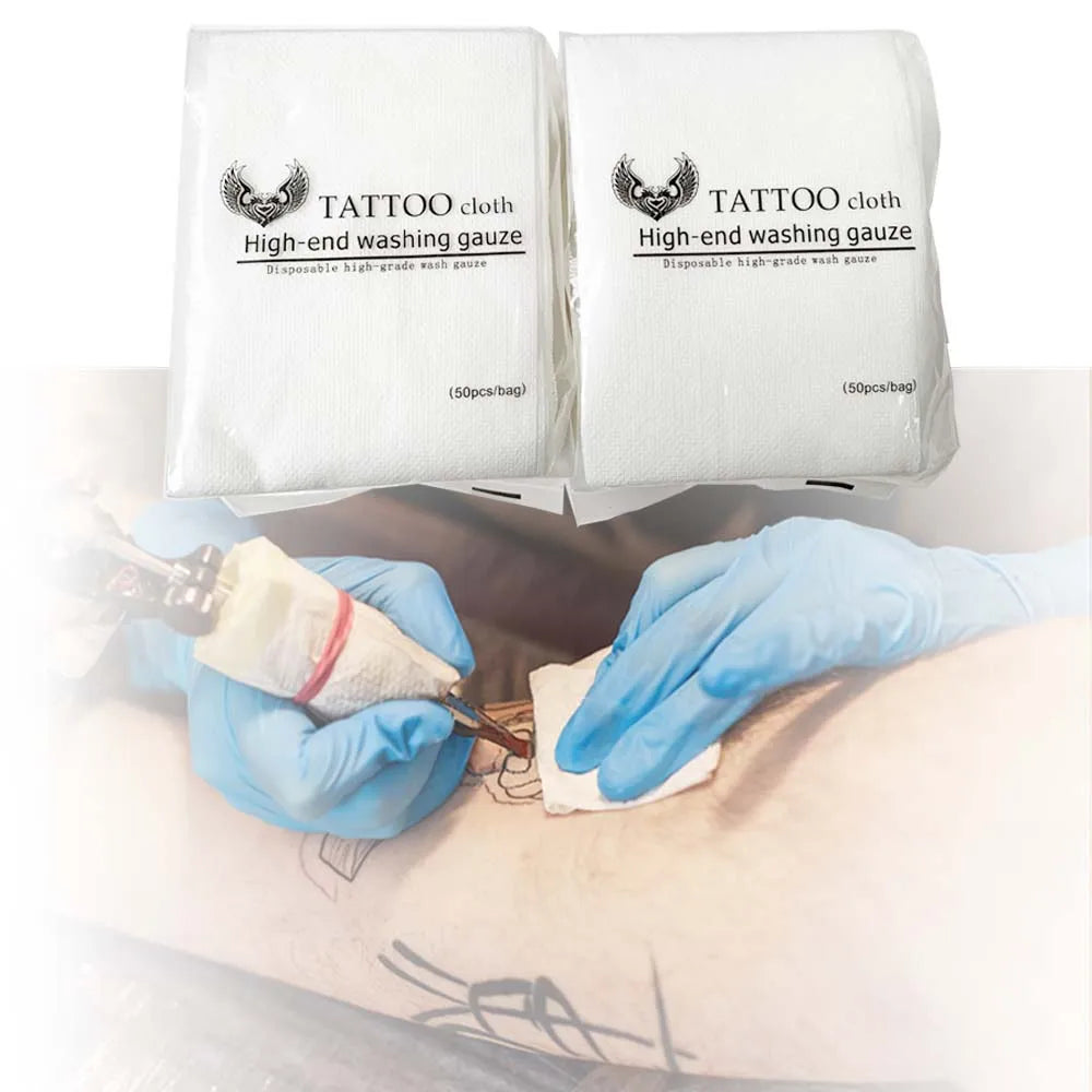 Disposable Tattoo Cleaning Wipes — Non-Woven Gauze Cloth (50/100/200/300pcs)