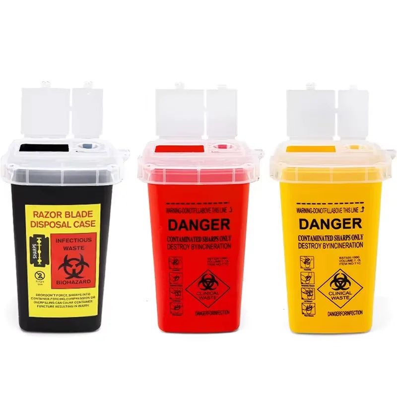 Disposable Sharps Container – 1L Tattoo Needle Waste Box | 1 or 3pcs
