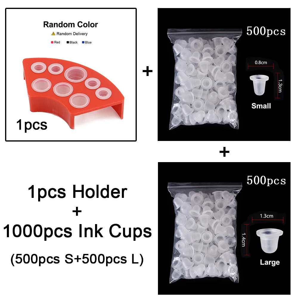 EMALLA Silicone Tattoo Ink Cups — Disposable Pigment Holder (100/500/1000pcs)