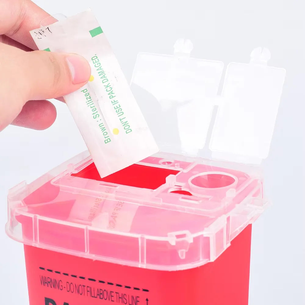 Disposable Sharps Container – 1L Tattoo Needle Waste Box | 1 or 3pcs