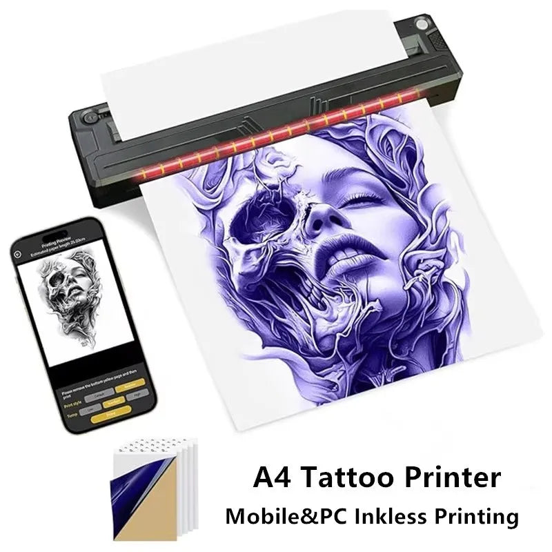 NEKING Portable Bluetooth Tattoo Stencil Printer A4 — For Artists & Beginners