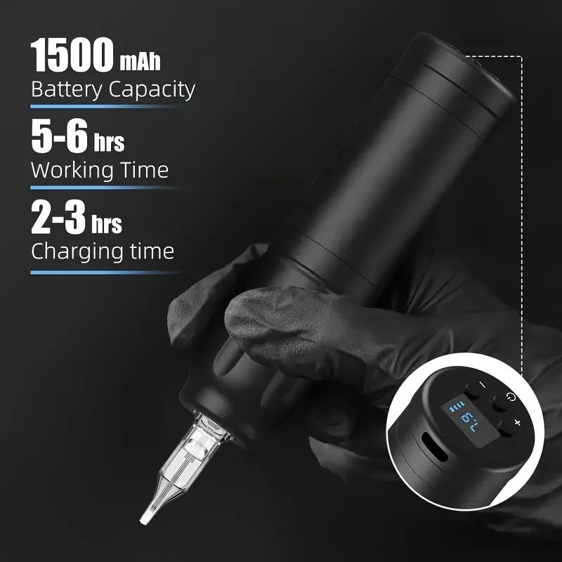 Wireless Tattoo Pen Machine — 1500mAh Battery