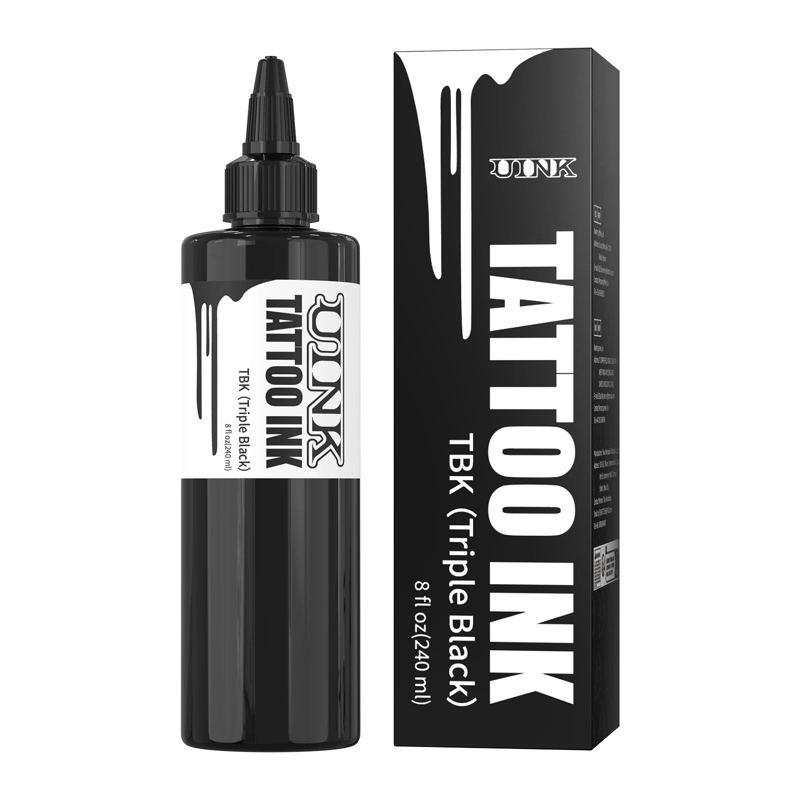 Professional Black Tattoo Ink — 240ml Triple Black