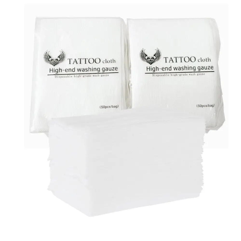 Disposable Tattoo Cleaning Wipes — Non-Woven Gauze Cloth (50/100/200/300pcs)
