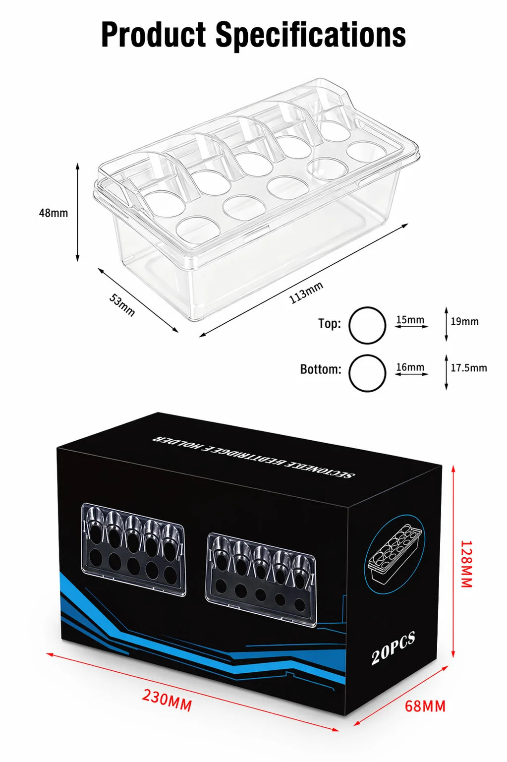 Disposable Tattoo Cartridge Needle Tray – 10 & 20pcs | Transparent Plastic