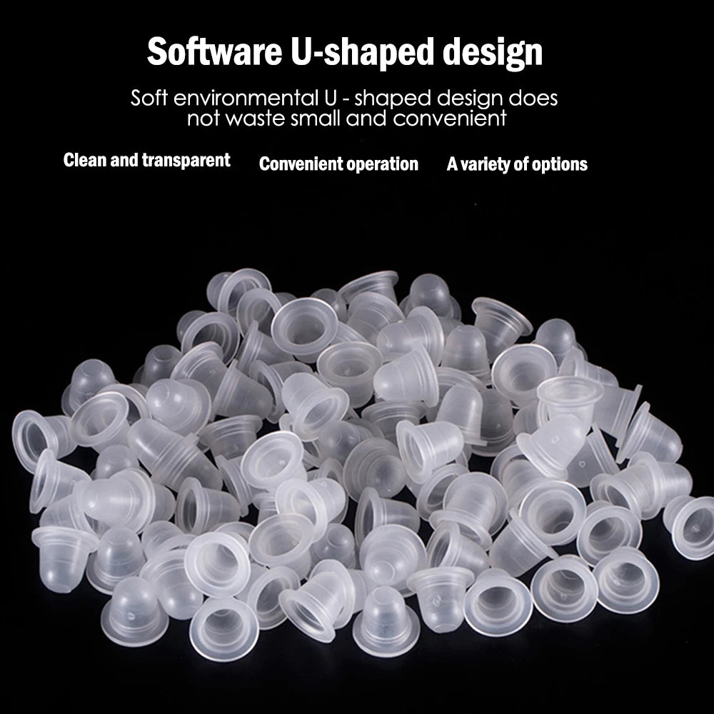 EMALLA Silicone Tattoo Ink Cups — Disposable Pigment Holder (100/500/1000pcs)