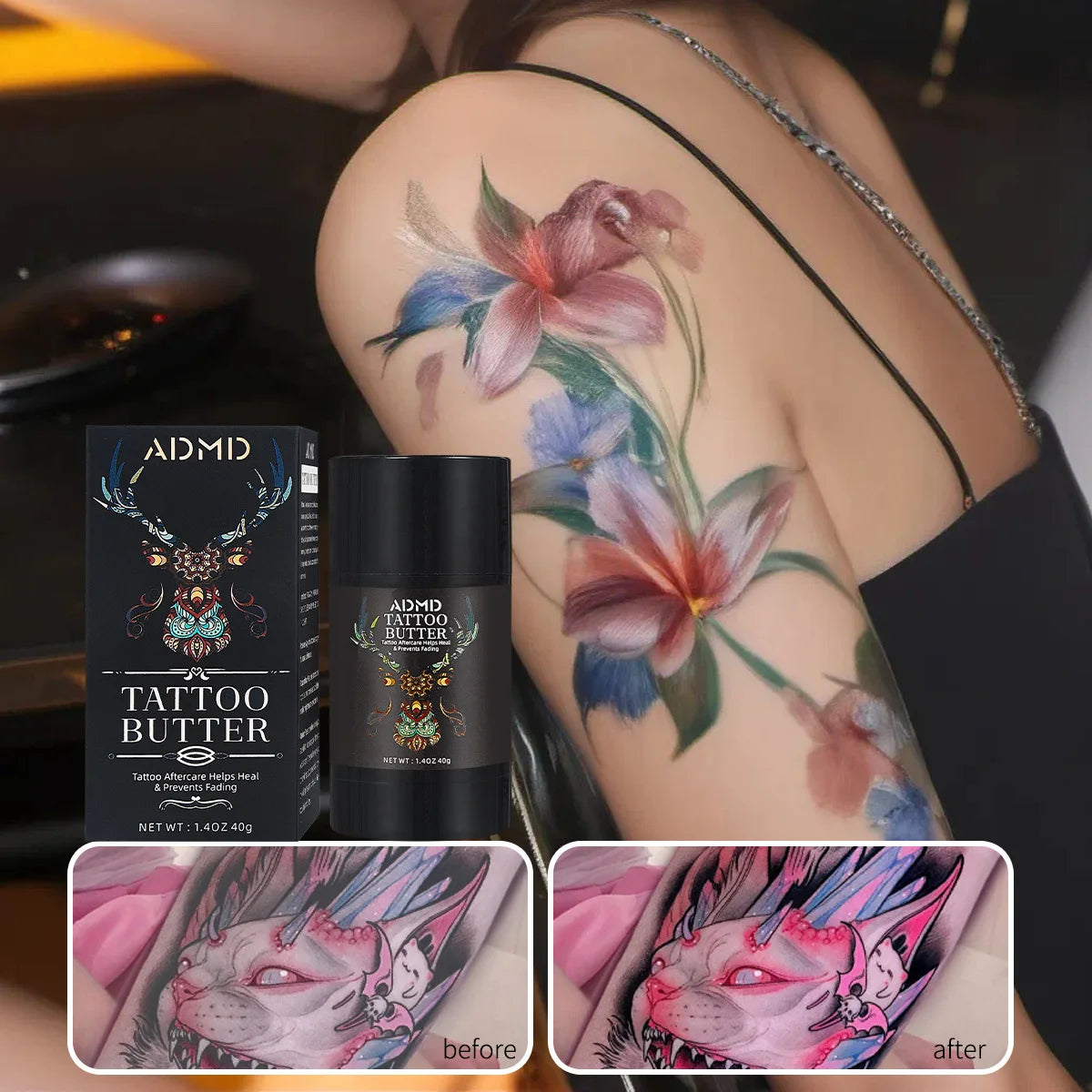 ADMD Tattoo Butter Balm Stick — 40g Nourishing Aftercare