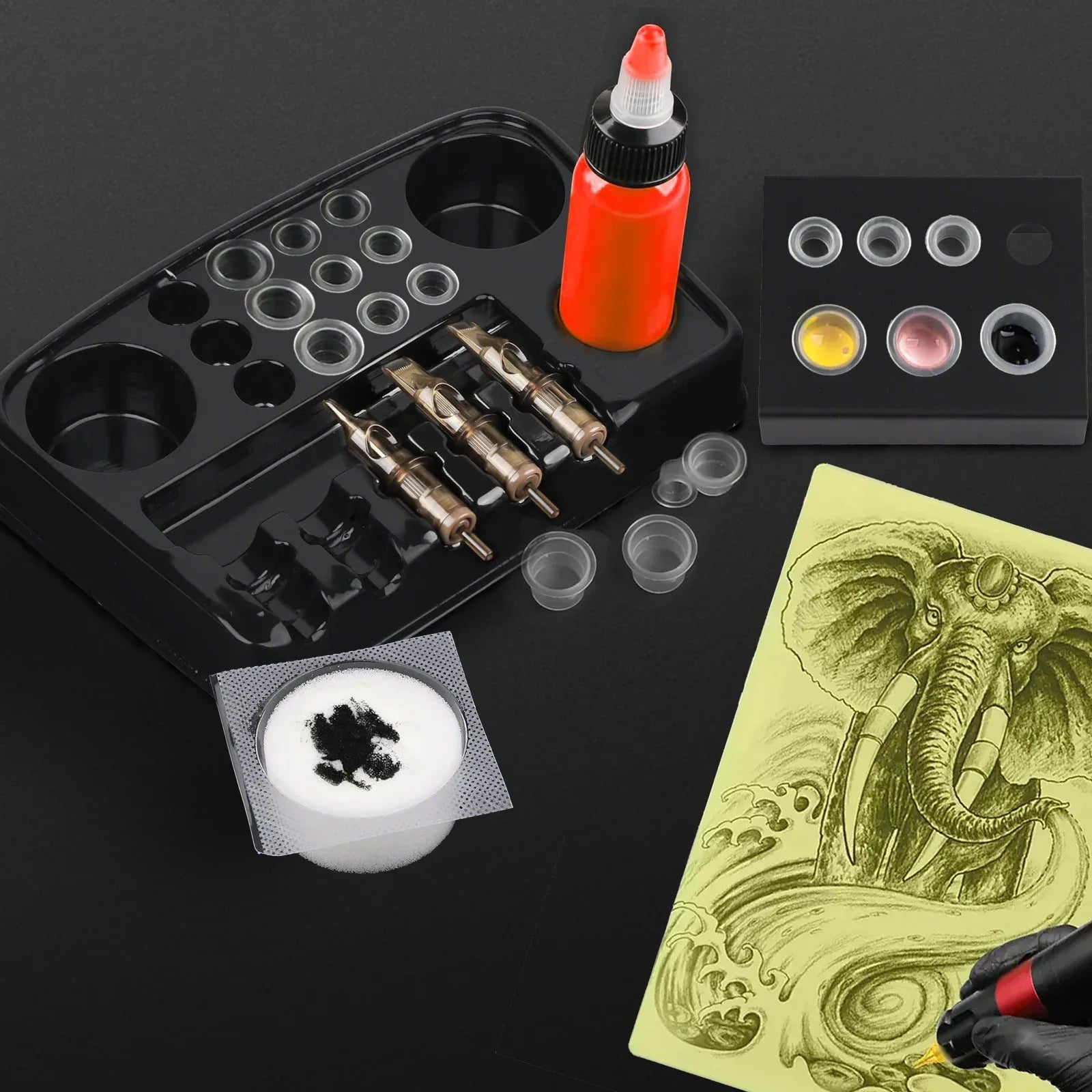 Disposable Tattoo Ink Palette Tray — Thickened Pigment Holder (12/24pcs)