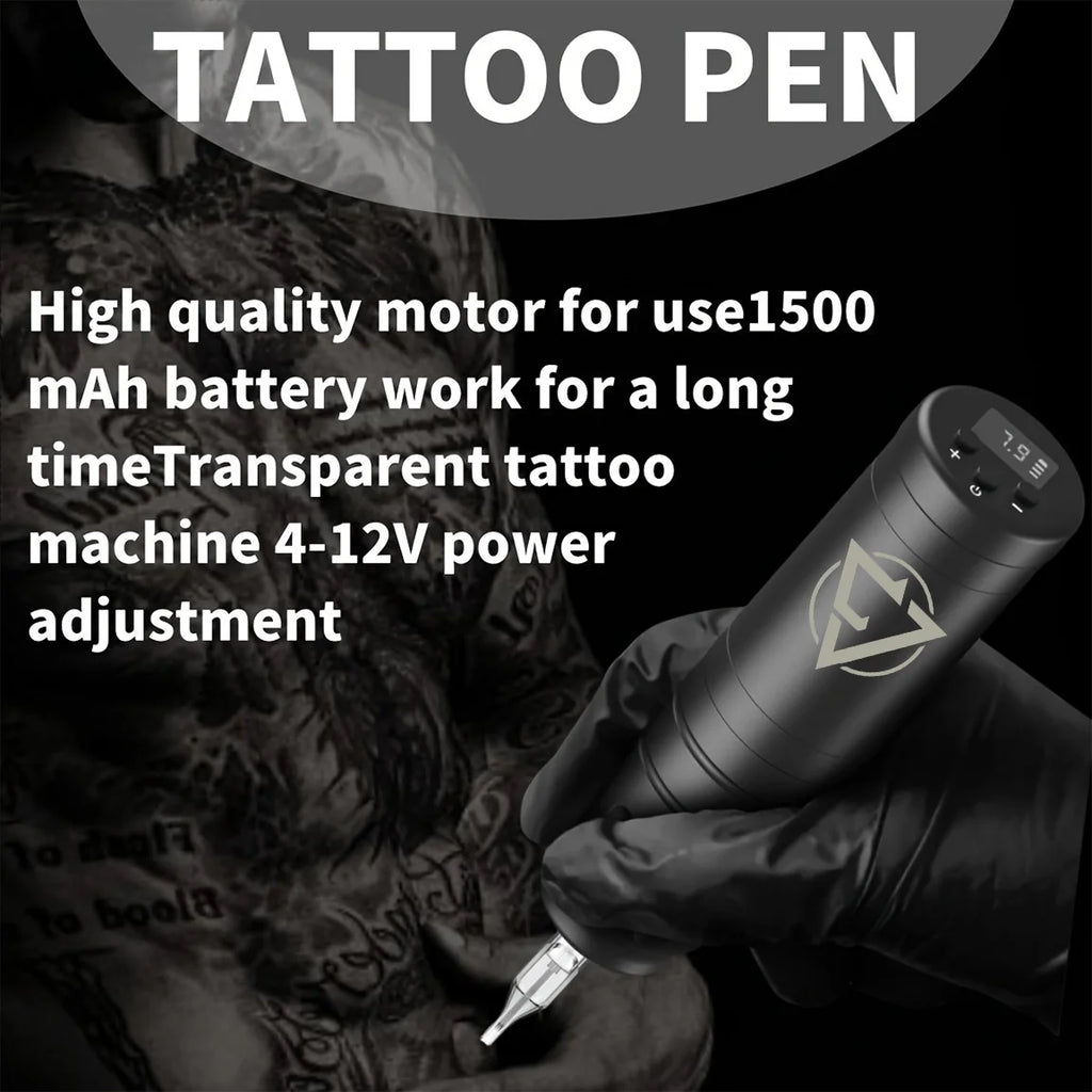 Wireless Tattoo Pen Machine — 1500mAh Battery