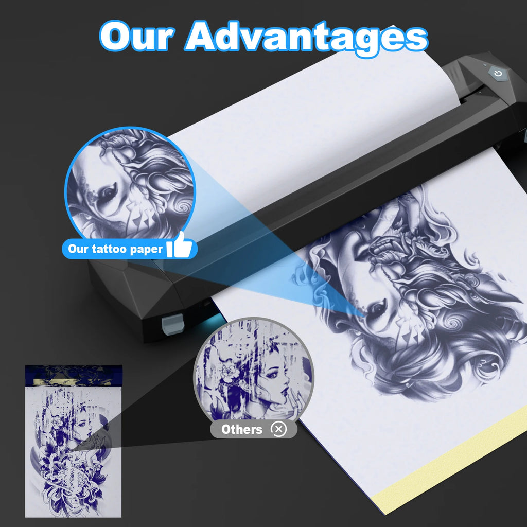 Tattoo Transfer Stencil Paper A4 — 4-Layer Thermal Carbon Paper (20/50/100pcs)