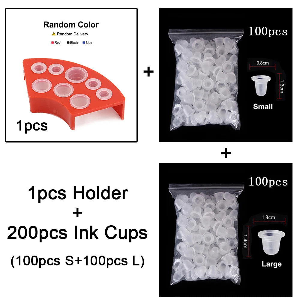 EMALLA Silicone Tattoo Ink Cups — Disposable Pigment Holder (100/500/1000pcs)