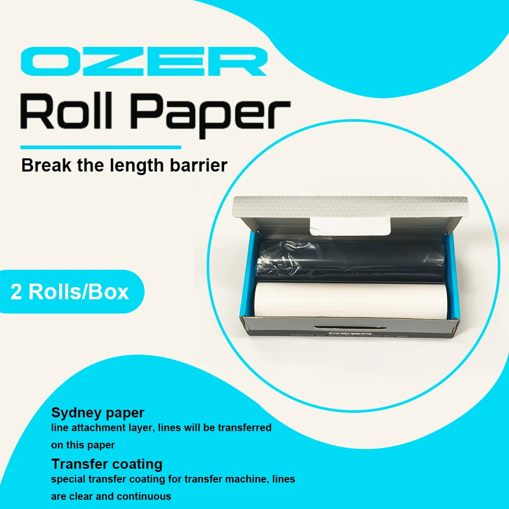 OZER Roll Paper – Thermal Transfer Paper Roll 5"×98ft | 2 Rolls per Box