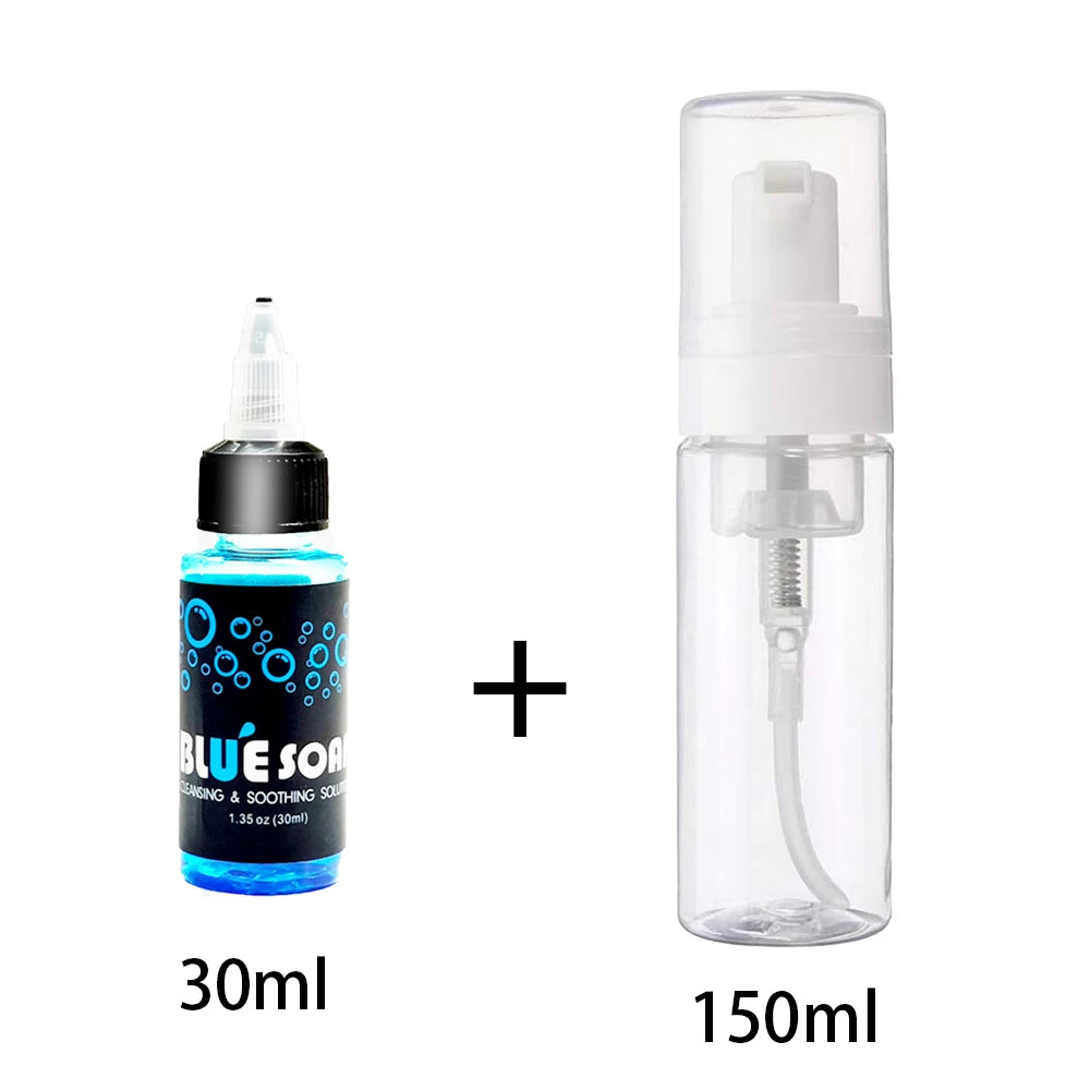 KVM Tattoo Blue Soap with Foaming Bottle Tattoo Kit Soothing Solution Avoiding Skin Irritation Cleaning Tool Tattoo Supplies